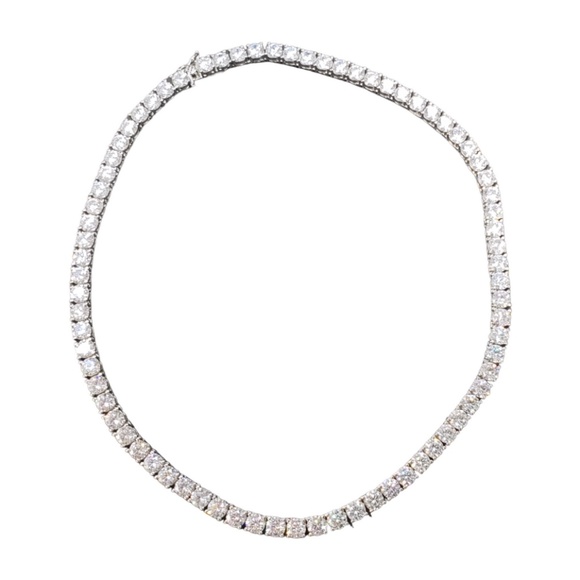 925 Sterling Silver Rhodium Plated, Tennis style set with CZ - Picture 5 of 5